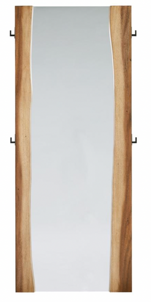 Live Edge Floor Mirror w/ Key Hooks