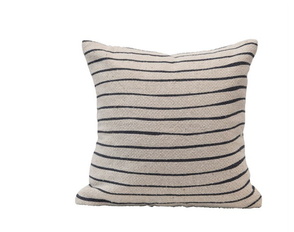 Striped wool woven pillow