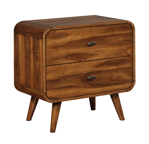 Rory Nightstand, Walnut w/ USB ports