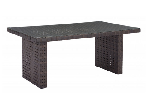 Glass and Weave Outdoor Dining Table