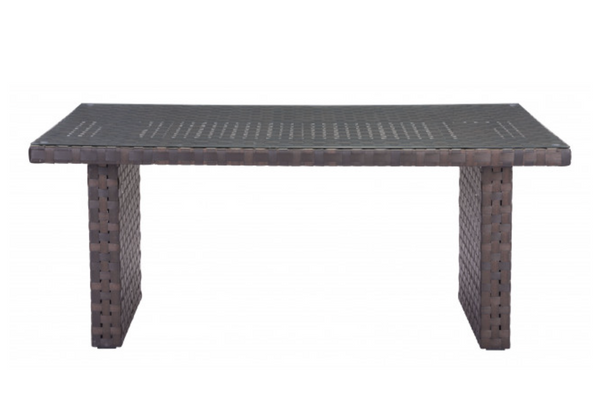 Glass and Weave Outdoor Dining Table