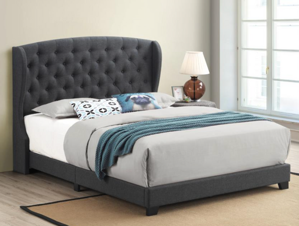 6 Month Rental | Luxe Demi Wing King Bed - Charcoal | From $117/mo