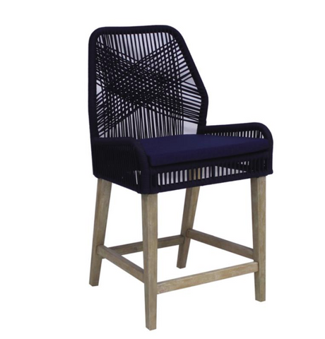 Queensferry Counter Stool, Midnight Blue (Set of 2)