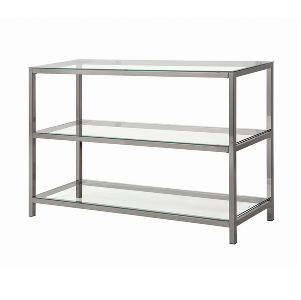 6 Month Rental Plan | Glass and Steel Console Table | From $41/mo