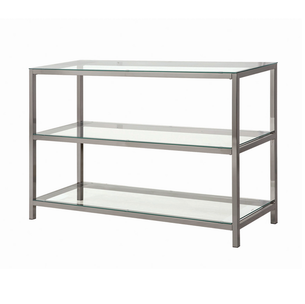 12 month Rental Plan | Glass and Steel Console Table | From $25/mo