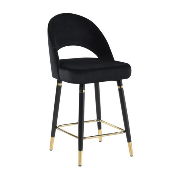 Gold Tipped Black Counter Stool (Pack of 2)