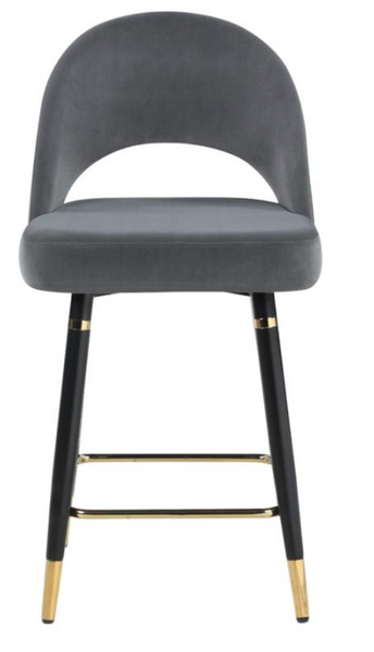 Gold Tipped Grey Counter Stool (x2)