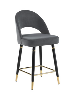 12 Month Rental Plan | Gold Tipped Grey Counter Stool (x2) | From $33/mo