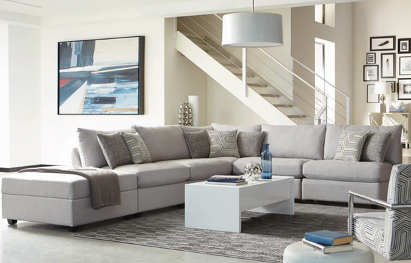 12 Month Rental | Cambria 4 Piece Sectional, Light Grey | From $80/mo