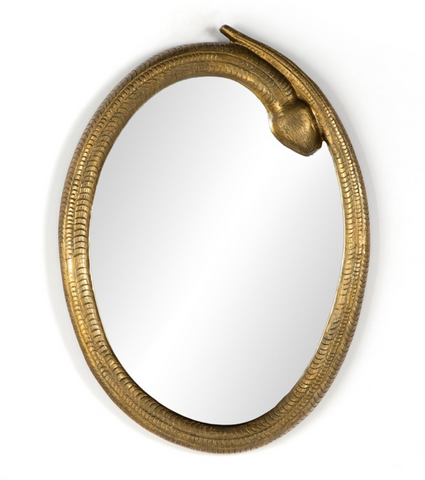 Serpent Brass Mirror