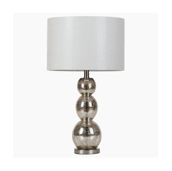 Zen Table Lamp White And Antique Silver