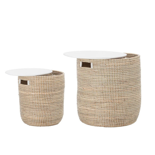 Hand-Woven Seagrass & Wood Table Set