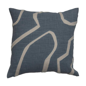 6 Month Rental Plan | Twisted Lines Pillow, Blue and Cream | From $20/mo