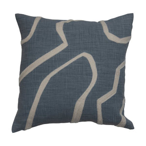 Twisted Lines Pillow, Blue and Cream
