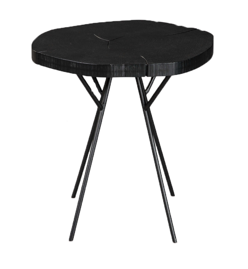 6 Month Rental Plan | Black Cut Wood Side Table | From $22/mo