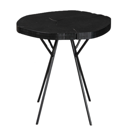 6 Month Rental Plan | Black Cut Wood Side Table | From $22/mo