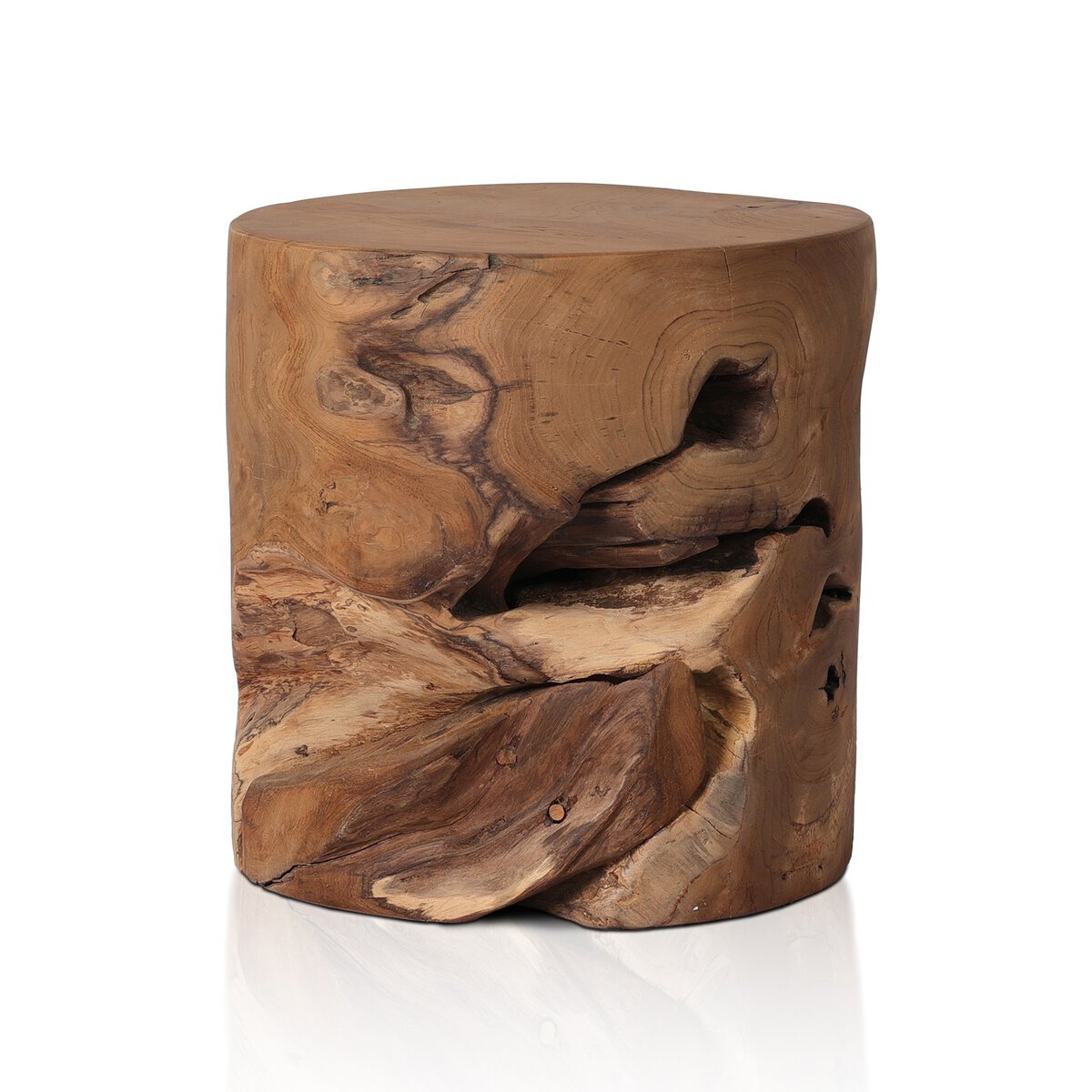 Teak Stool Aged Natural