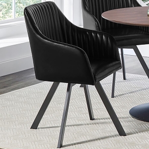 Griffin Swivel Dining Chair Black (1)