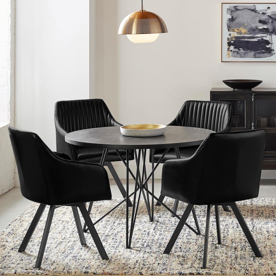 Griffin Swivel Dining Chair Black (1)