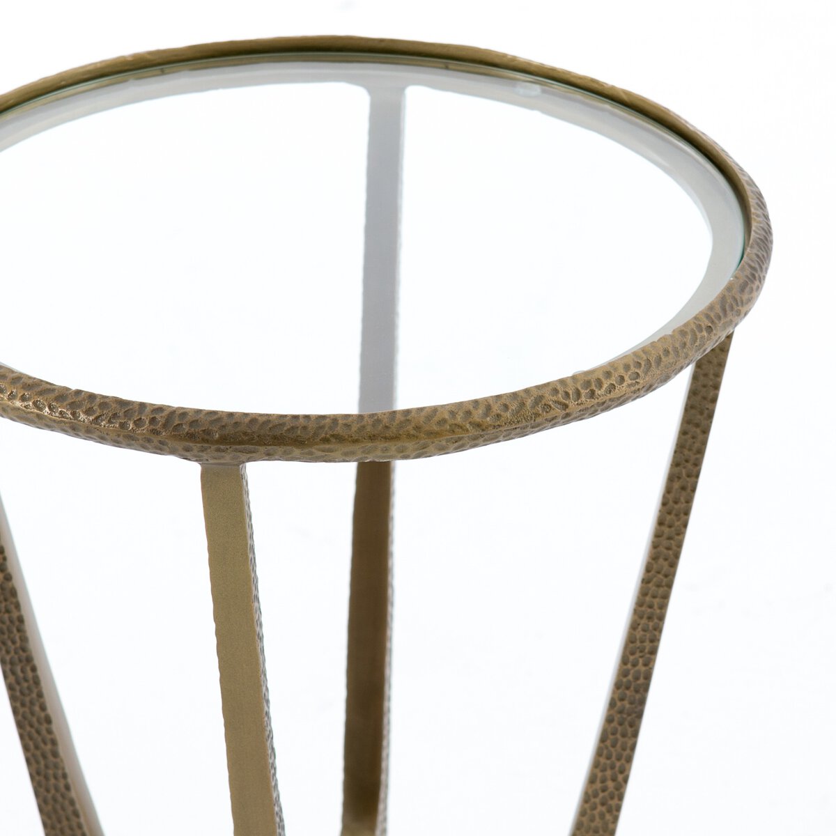 Textured Brass Side Table