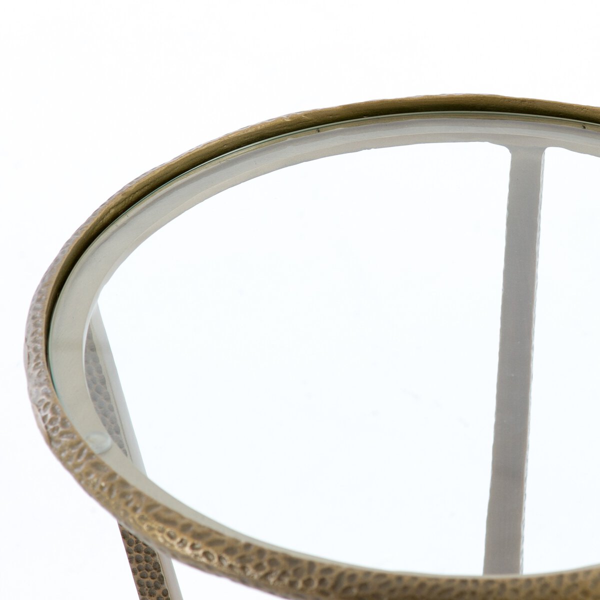 Textured Brass Side Table