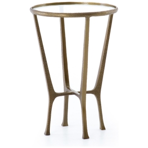 Textured Brass Side Table