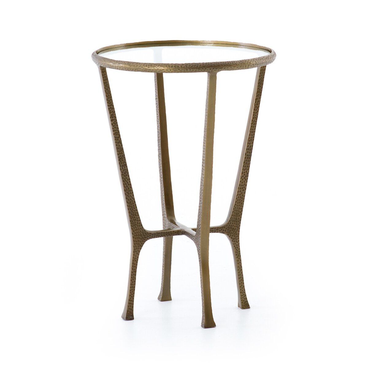Textured Brass Side Table