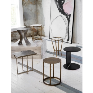 Textured Brass Side Table