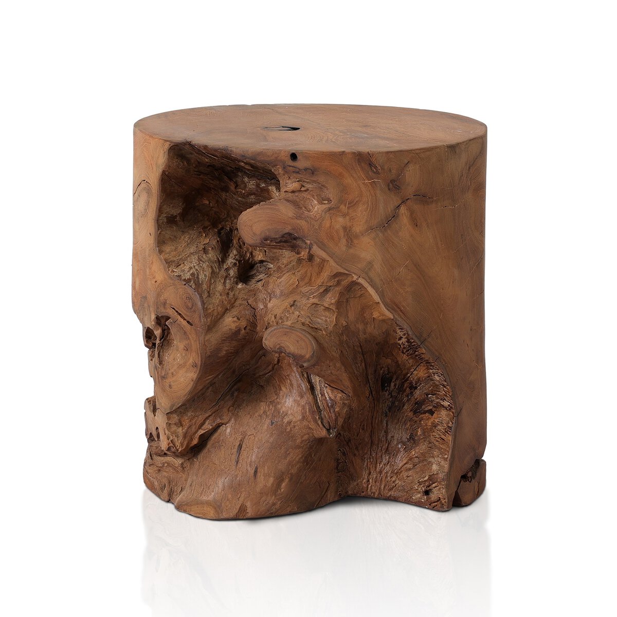 Teak Stool Aged Natural