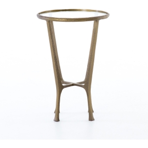 Textured Brass Side Table