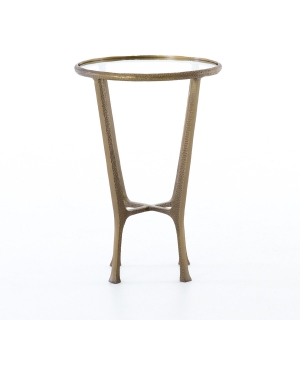 Textured Brass Side Table