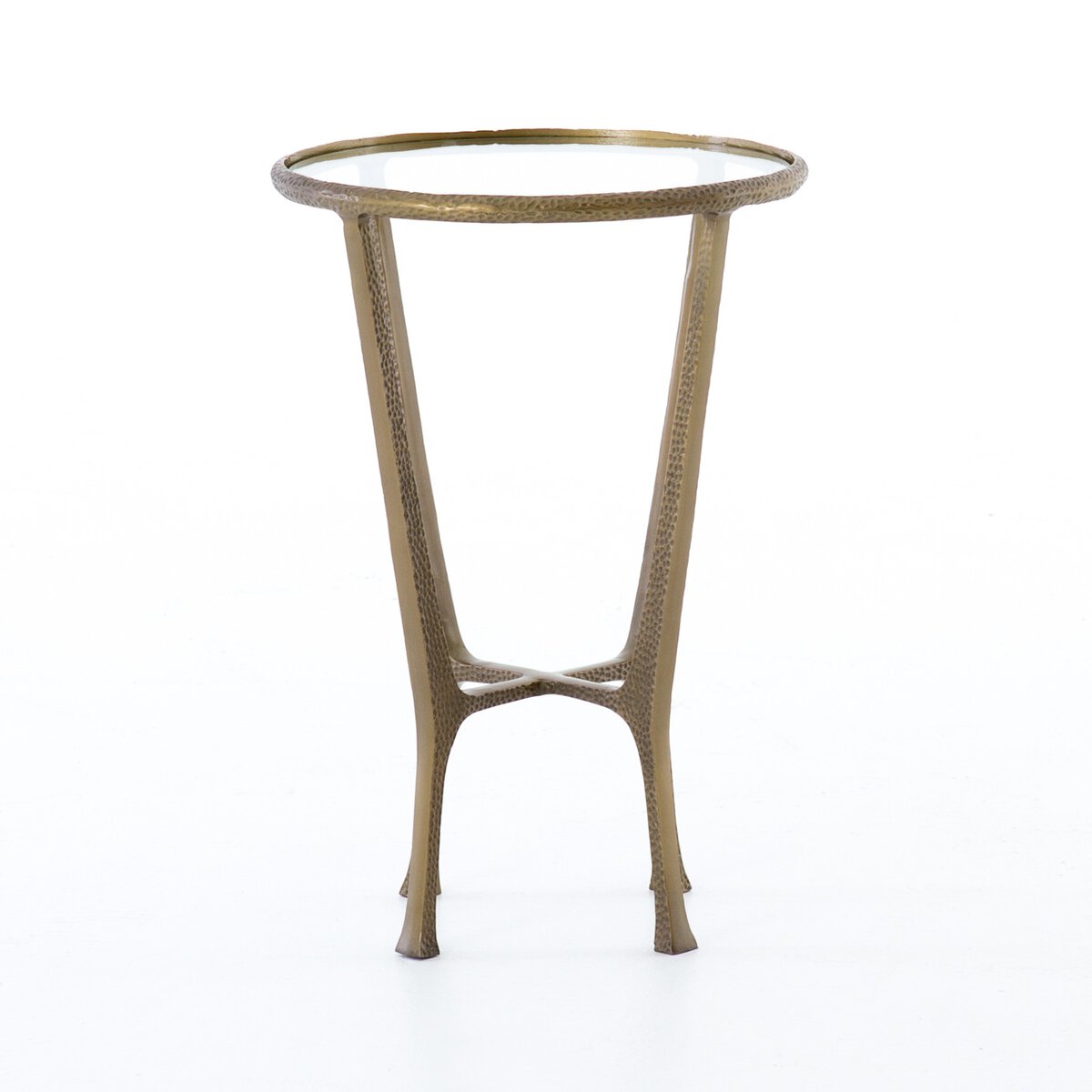 Textured Brass Side Table