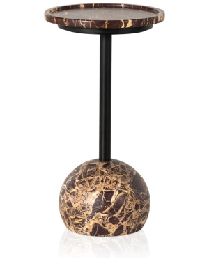 Viola Merlot Marble Accent Table