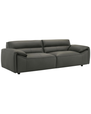 Buck Black Leather Sofa