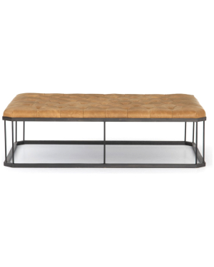Butterscotch Leather Ottoman